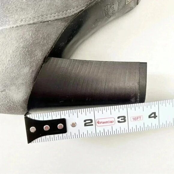 Grey Suede Boots Mid Calf Block Heel Slouch Boot Boho Size EU 38 NEW IN BOX - Picture 11 of 16